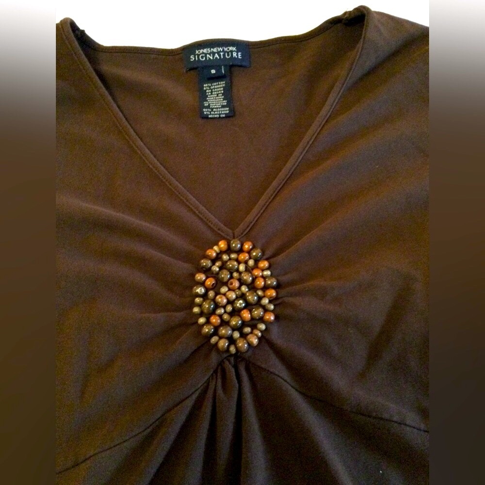 Jones New York/women’s brown  knit top size S - Picture 2 of 4